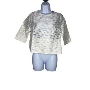 Sister Jane Women's Cross‎ Out Cropped Top White SZ M